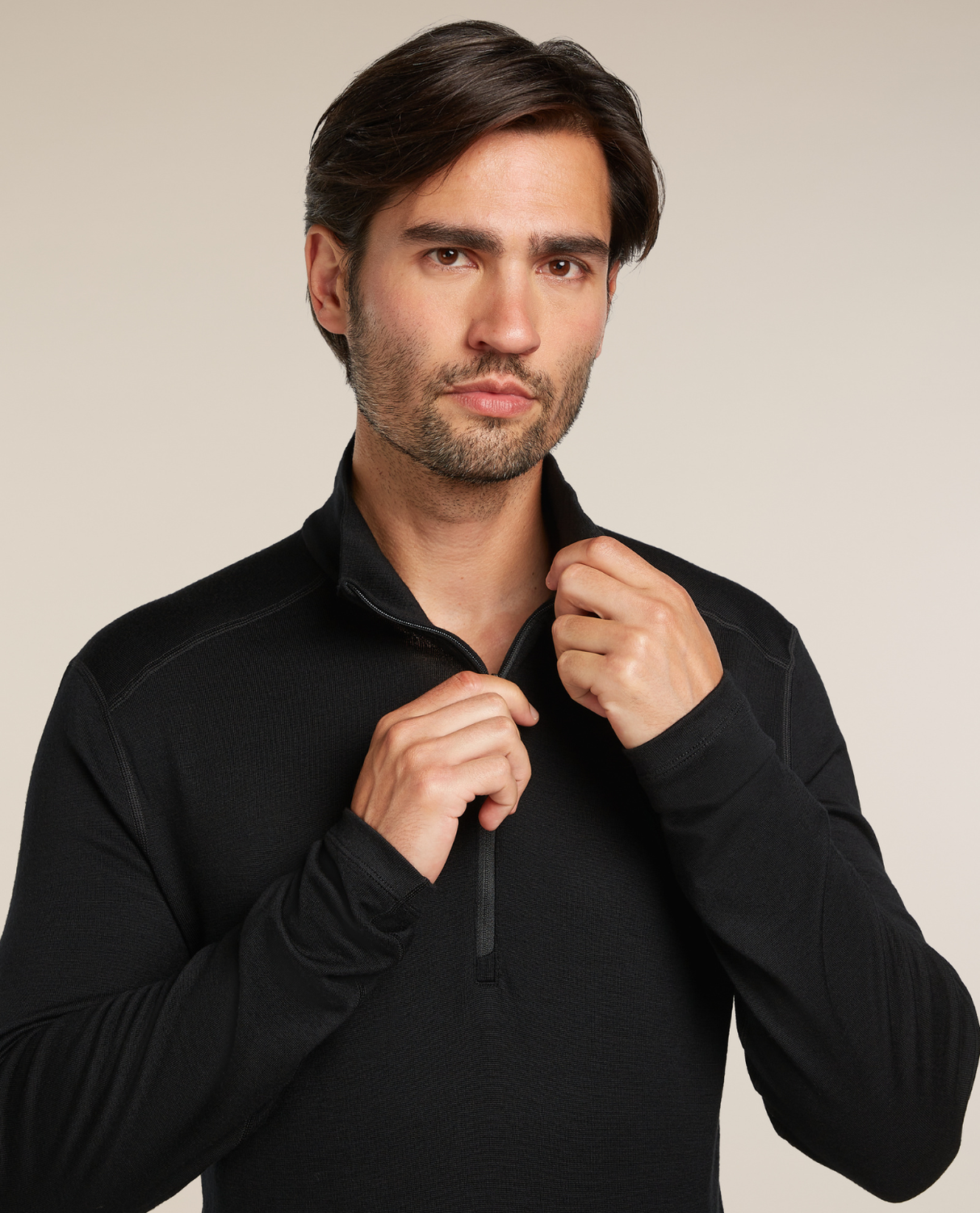 Icebreaker Men 260 Tech Long Sleeve Half Zip - Black - Alpingaraget