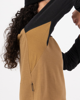 Mons Royale Dam Offgrid Merino Fleece Long Sleeve - Svart / Toffee - Alpingaraget