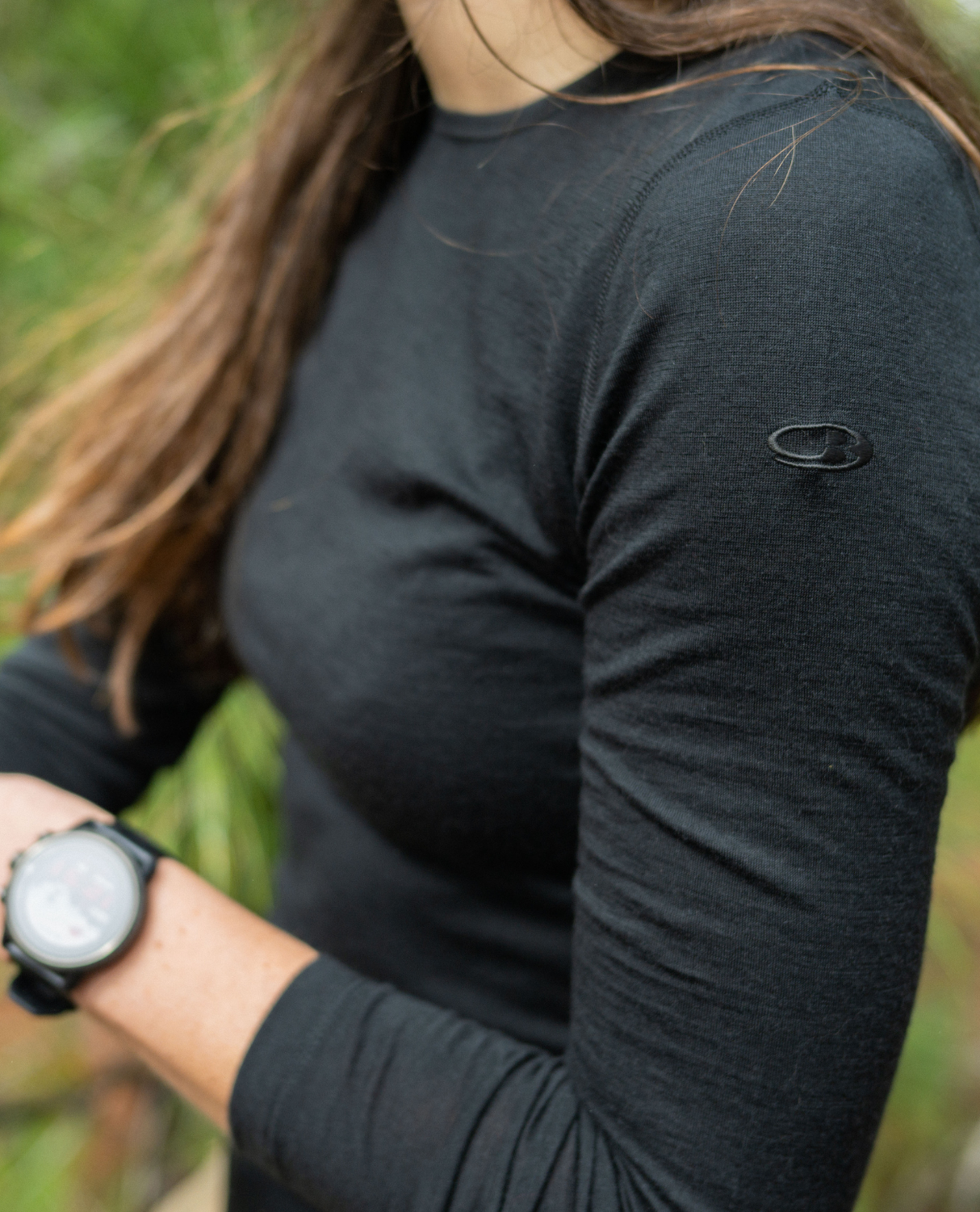 Icebreaker Women 200 Oasis Long Sleeve Crewe - Black - Alpingaraget