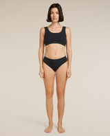 Icebreaker Women's Merino Blend Rib Lotus Hipster - Black - Alpingaraget