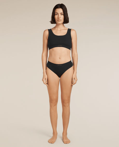 Icebreaker Women's Merino Blend Rib Lotus Hipster - Black - Underkläder - Alpingaraget