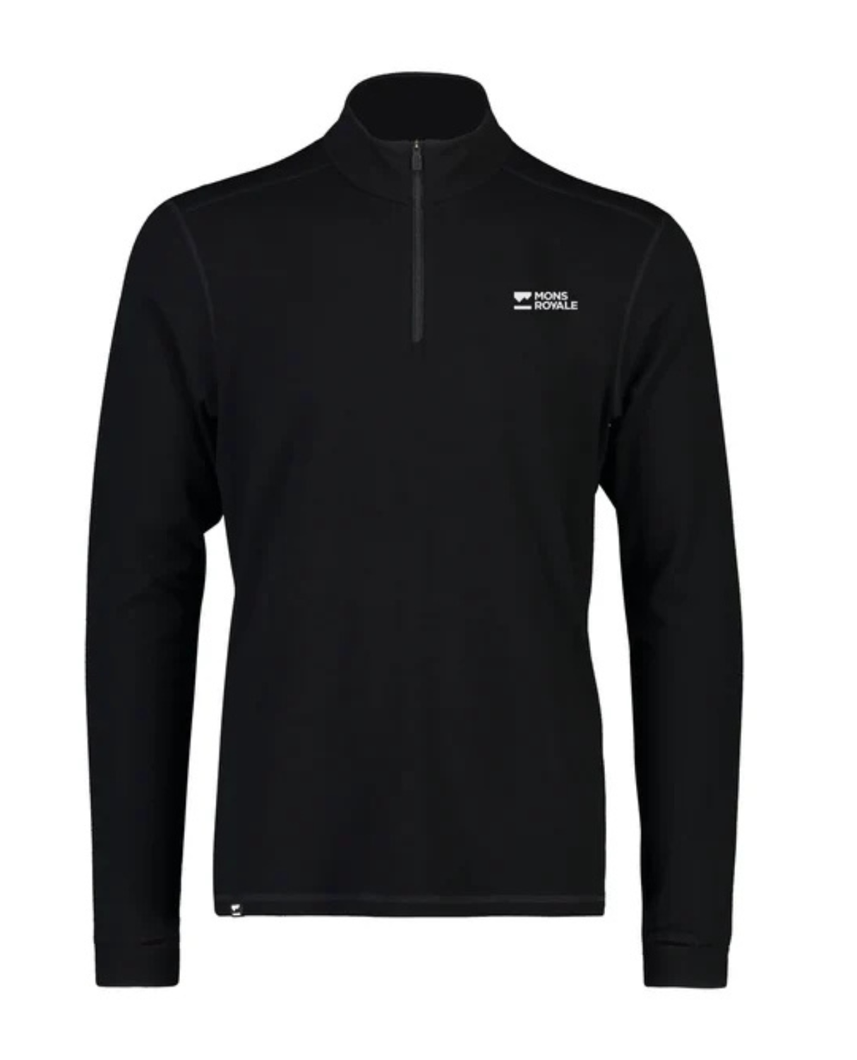 Mons Royale Mens Cascade Flex 1/4 Zip - Black