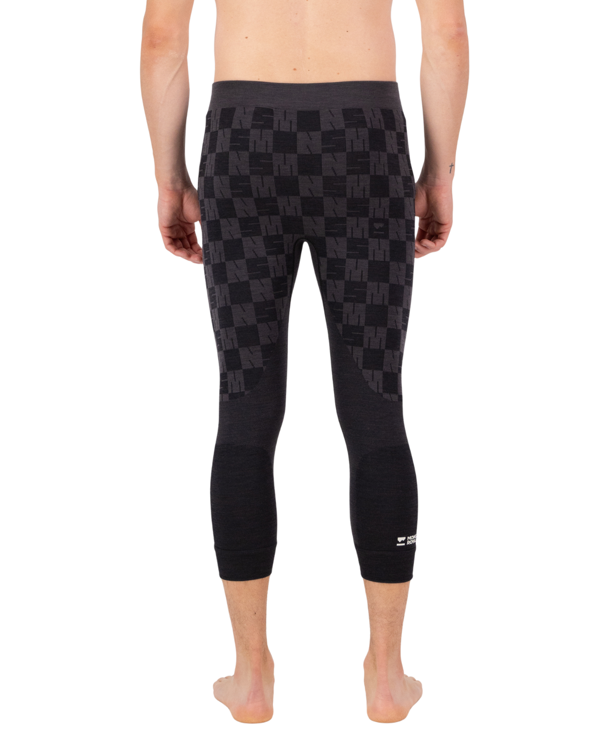 Mons Royale Mens Ascender Merino Seamless Legging Acc Lock Up - Forged Iron / Black - Alpingaraget