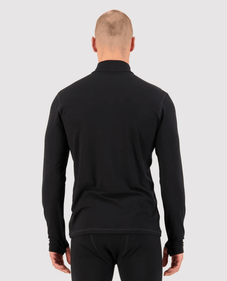 Mons Royale Mens Cascade Flex 1/4 Zip - Black - Underställ - Alpingaraget