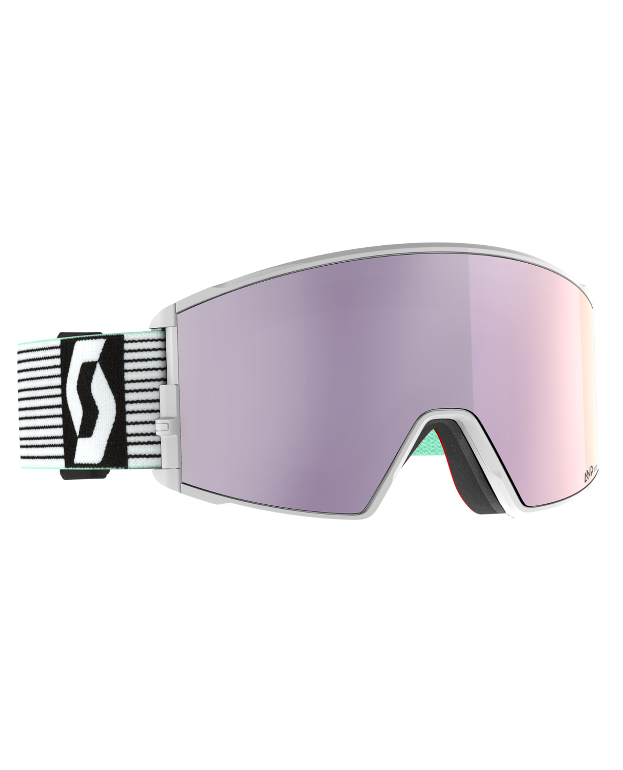 Scott Goggle React AMP - White/Mint Green, Lavender Chrome S3 - Alpingaraget