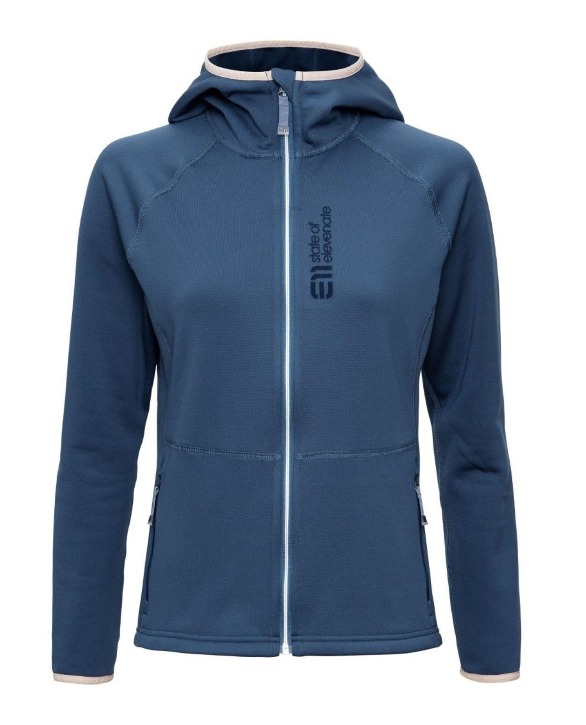 Elevenate Skiers Fleece Hood Women - Insignia Blue – Mjukt och stretchigt mellanlager i funktionsfleece för dam.