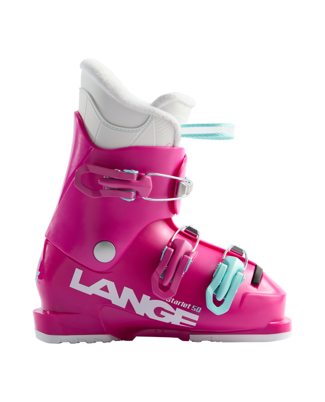 Lange Starlet 50 juniorpjäxor i rosa med tre spännen och vit innersko.