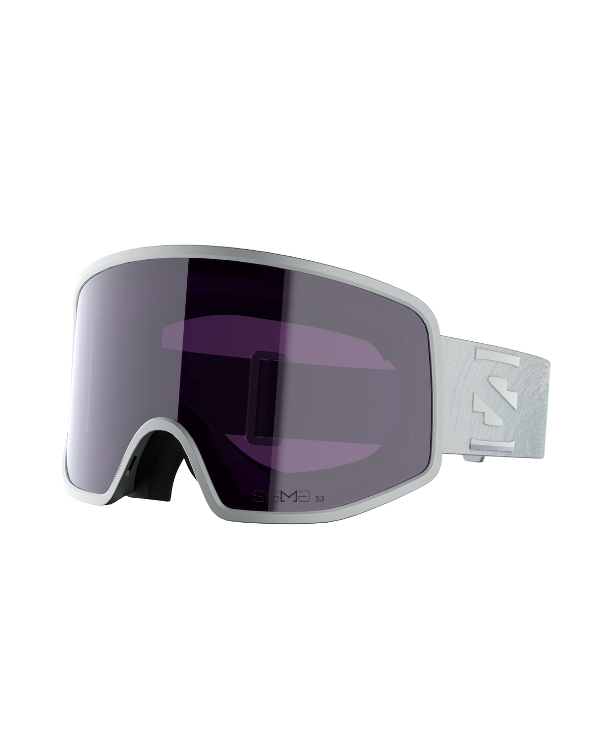 Salomon Sentry Pro OTG Sigma - Ice Flow skidglasögon i en ljusblå och vit design med mörka Sigma-linser.