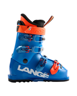 Lange RSJ 65 juniorpjäxa i blått med orangea detaljer och fyra spännen.