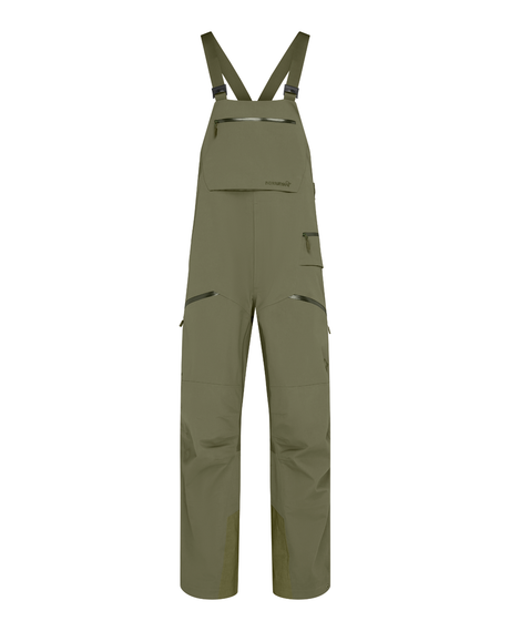 Norrøna Tamok dri3 Bibs för herrar i färgen Olive Night, perfekta skidbyxor för friåkning.