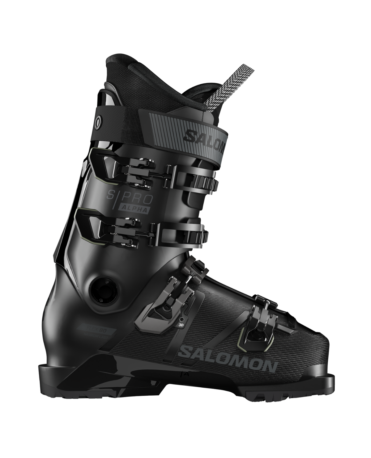 Salomon S/Pro Alpha 80 T Junior - Svart juniorpjäxa för alpina skidåkare