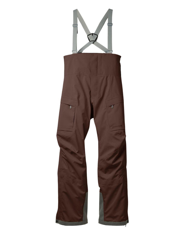 Houdini Rollercoaster Bib Pants dam i brunt med hängslen framifrån.