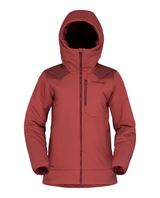 Norrøna Tamok thermo80 Zip Hood Women - Cowhide/Port vinröd damjacka för skidåkning