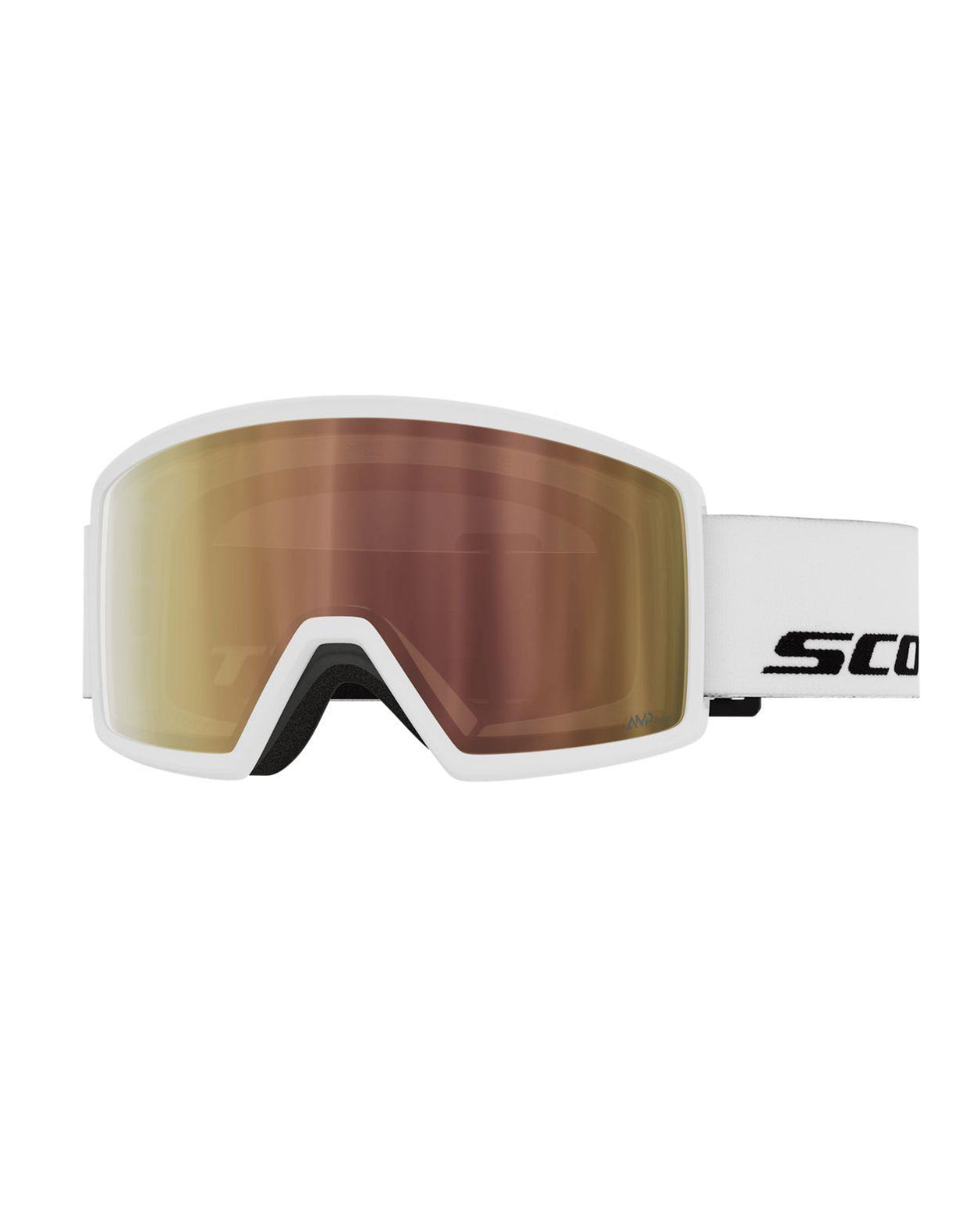 Scott Goggle Neo LS i vitt med spegelglas för alpina skidåkare.