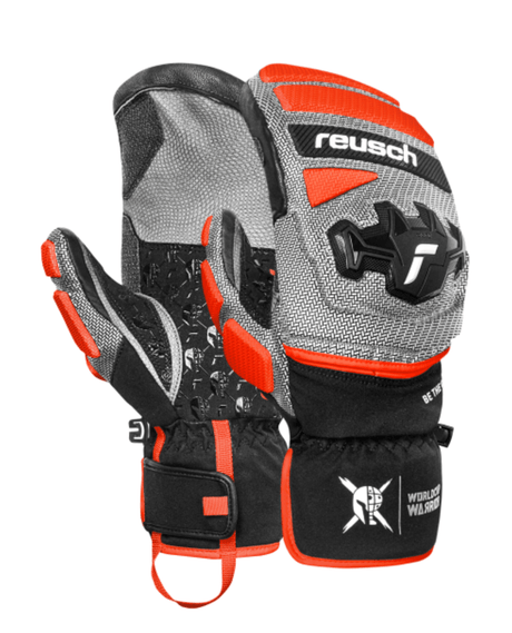 Reusch Worldcup Warrior GS Mitten - Black/Silver/Fluo Red - Handskar - Alpingaraget