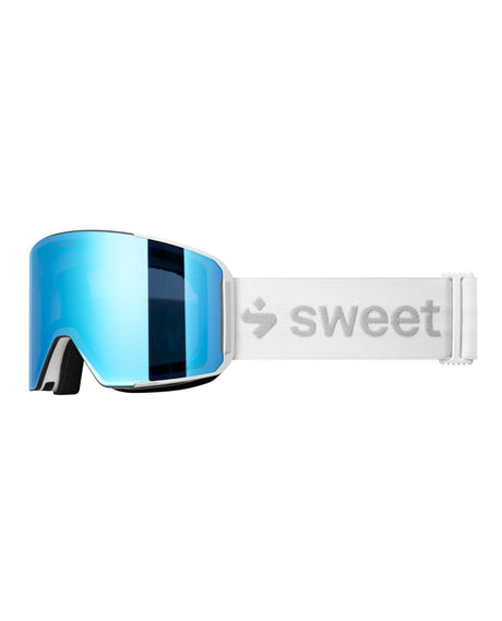 Sweet Protection Boondock II L RIG Reflect - Vita skidglasögon med blå RIG Aquamarine spegellins - Alpingaraget.