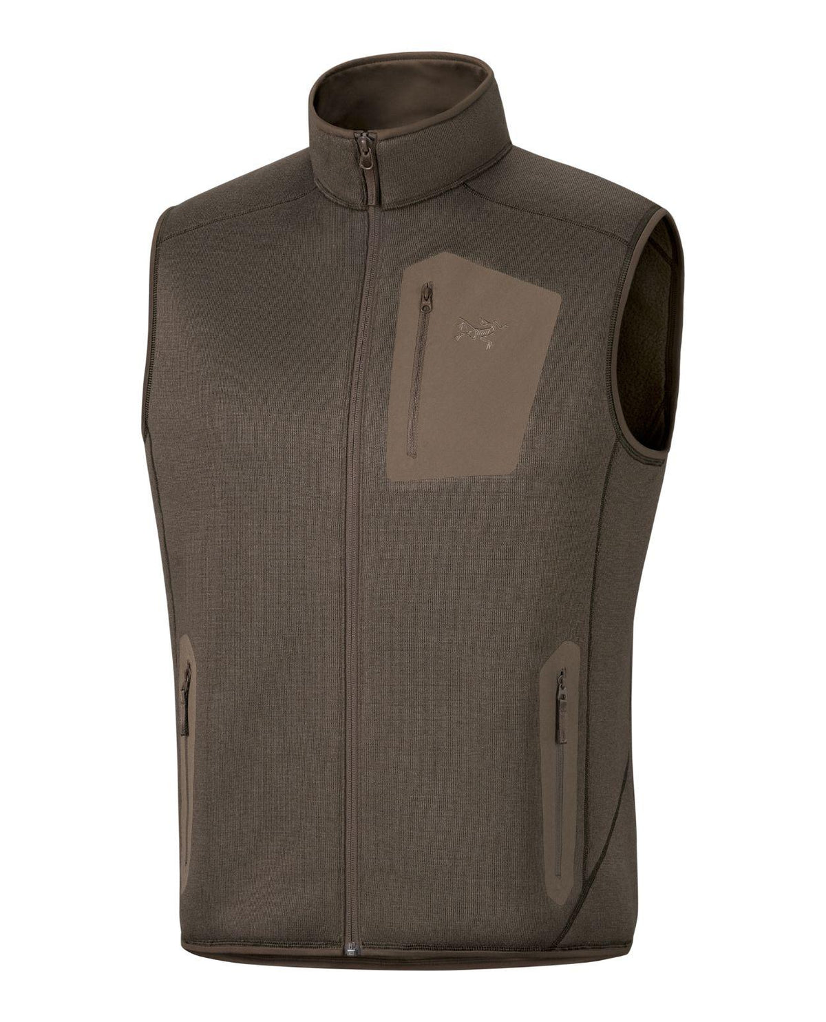 Arc'teryx Covert Vest Men i färgen Mongoose Heather, en brun fleeceväst för herr.