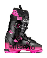 Dalbello Il Moro PRO 3DWrap alpinpjäxa i svart och rosa med spännen för friåkning och park.
