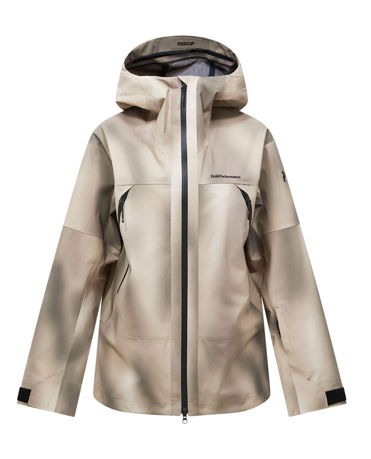 Peak Performance Edge 3L AOP Jacket Women i färgen 336 Beam Fade – En mångsidig dam-skidjacka för alpina äventyr.