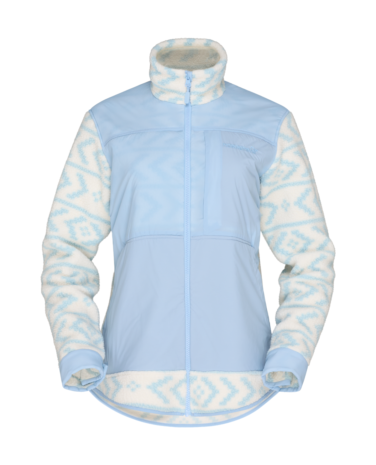 Norrøna Tamok warm3 Jacket Women i Whisper White och Cashmere Blue