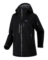 Arc'teryx Rush Jacket Women i färgerna Svart och Violectric, en teknisk skidjacka för dam.