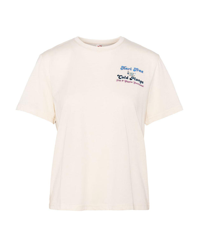 Kari Traa KT Graphic Tee - Vit t-shirt för dam med fint brösttryck och avslappnad passform.