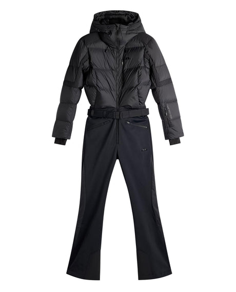 J.Lindeberg Soleil Down One Piece dam i svart färg med huva och bälte.