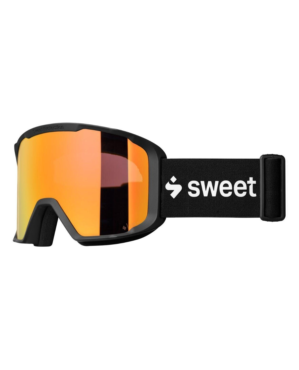Sweet Protection Durden RIG Reflect skidglasögon med orange spegellins och svart rem.
