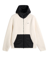 J.Lindeberg Varek Hybrid Zip Hood för herrar i färgen tofu med mörka paneler
