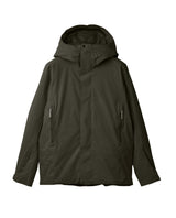 Houdini Ride Insulated Jacket dam i mörkgrön färg med huva och dragkedjeförsedda fickor.