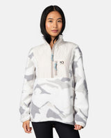 Kari Traa Rothe Half Zip i vitt och mönstrat mellanlager för dam - Alpingaraget