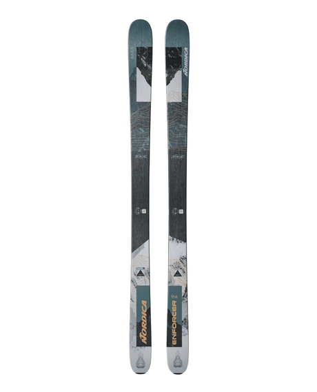 Nordica Enforcer 94 grå all mountain-skidor för herrar med snygg toppgrafik.