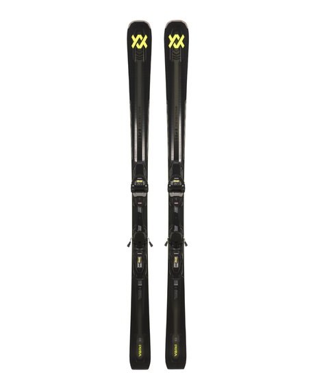 Völkl Peregrine 82 med förmonterade Lowride 13 FR-bindningar framifrån mot vit bakgrund.