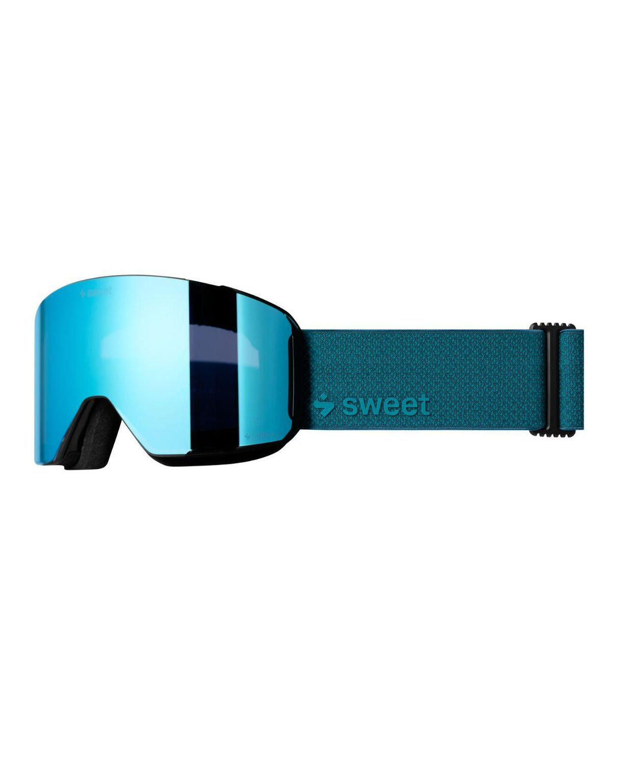 Sweet Protection Boondock II M skidglasögon med spegellins i rig aquamarine och teal-färgat band.