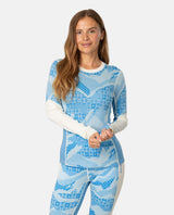 Kari Traa Olea Long Sleeve - Ocean - Blå merinoull underställ för dam - Alpingaraget