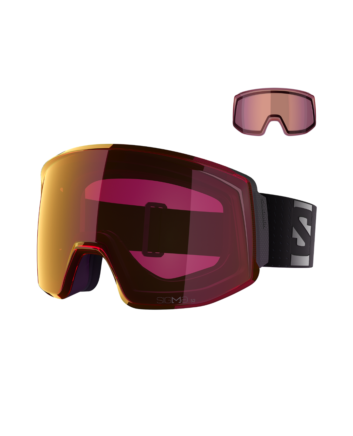 Salomon Skarn Prime Sigma - Black/Sigma Poppy Red skidglasögon med extra lins