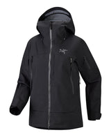 Svart dam skidjacka Arc'teryx Sentinel Jacket i GORE-TEX med huva för friåkning.