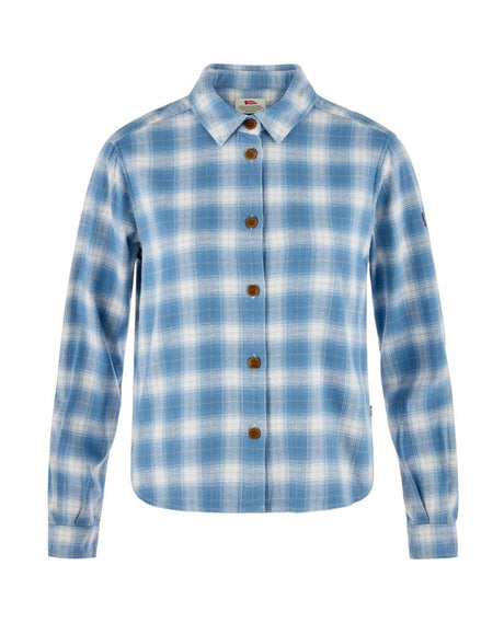 Fjällräven Övik Boxy Flannel Shirt Dam - Eggshell-Dawn Blue Alpingaraget