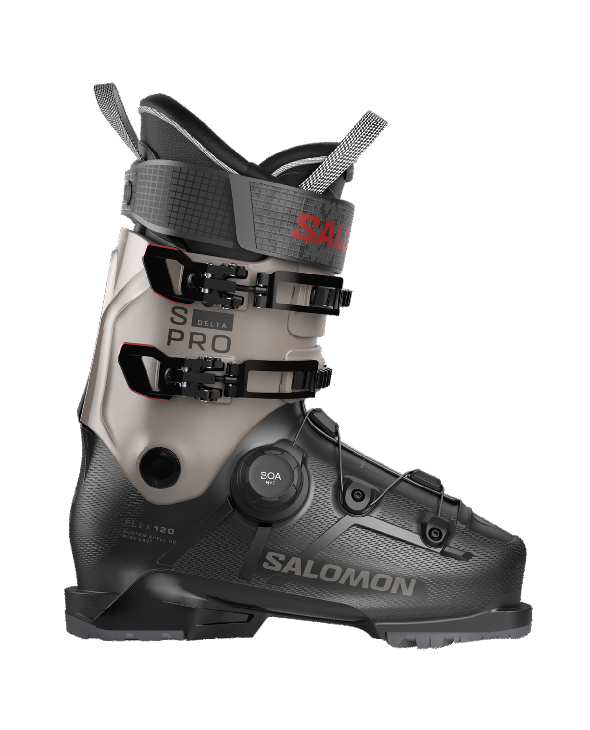 Salomon S/Pro Delta BOA 120 alpina pjäxor för herrar i svart och grått med BOA-system.