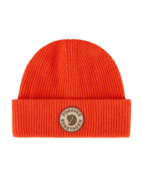 Fjällräven Bergtagen Forever Wool Beanie i färgen Flame Orange för sköna dagar på fjället.