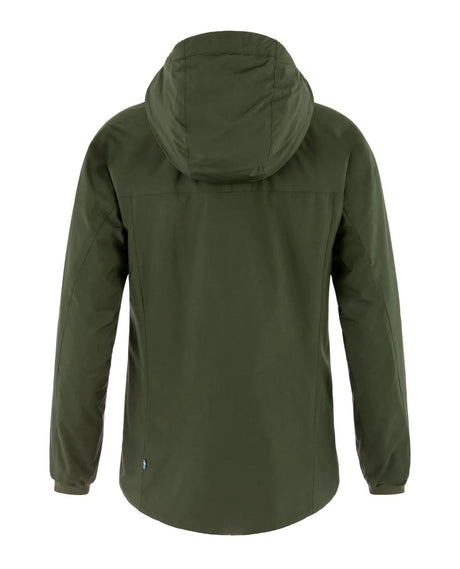 Fjällräven Bergtagen 60 Insulation Jacket Women i färgen Deep Forest-Black sett bakifrån.