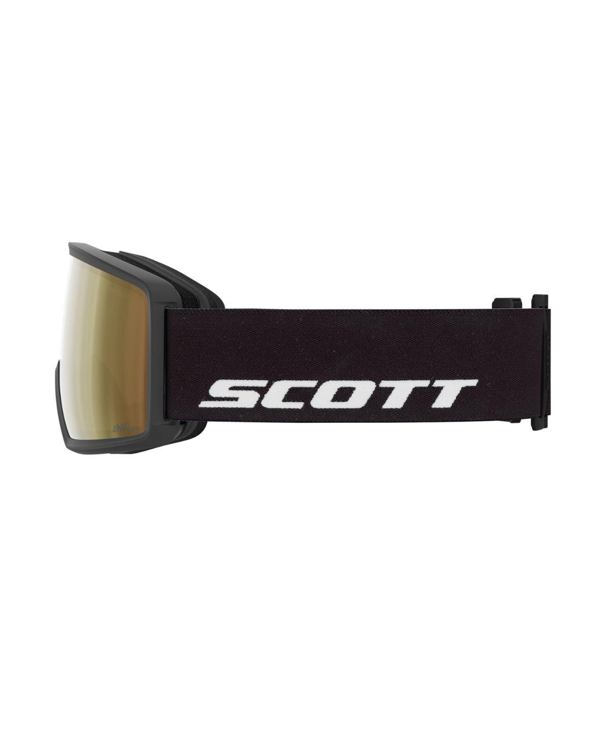 Scott Goggle Neo LS Black AMP LS Cinnamon Chrome skidglasögon med sidoprofil och rem för utförsåkning.
