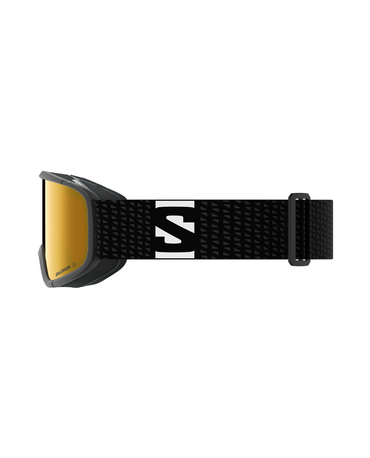 Salomon Aksium 2.0 S skidglasögon i svart utförande med guldfärgad lins från sidan.