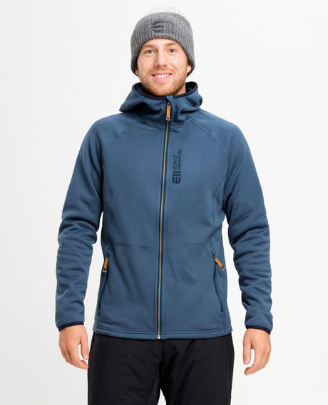 Elevenate Skiers Fleece Hood Men i färg Insignia Blue – skönt mellanlager i stretchfleece för herrar