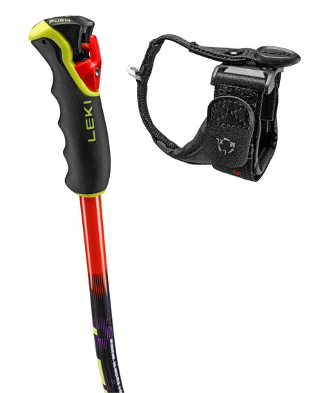 Leki WCR Evo Lite GS TR juniorstav med ergonomiskt Trigger 3D-grepp och rem för maximal kontroll i banan.