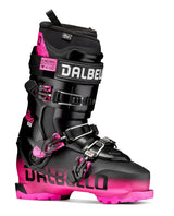 Dalbello Il Moro PRO 3DWrap alpinpjäxa i svart och rosa med spännen för friåkning.