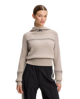 J.Lindeberg Hilda Knitted Rib Hoodie Dam - Moonbeam Beige Alpingaraget