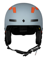 Sweet Protection Igniter 2Vi Mips skidhjälm i Platinum Grey med orangea detaljer sedd framifrån.