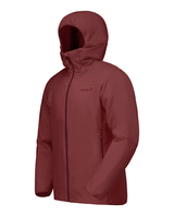 Norrøna Femund thermo60 Zip Hood Men vinröd mellanlagerjacka med huva