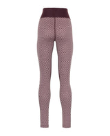 Kari Traa Smekker High Waist Pants - Cocoa Powder bruna merinoullsbyxor med mönster bakifrån sett